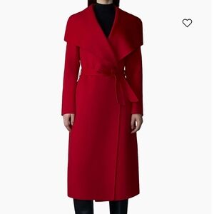 Mackage Mai Pure Wool Dark Red Wrap Coat